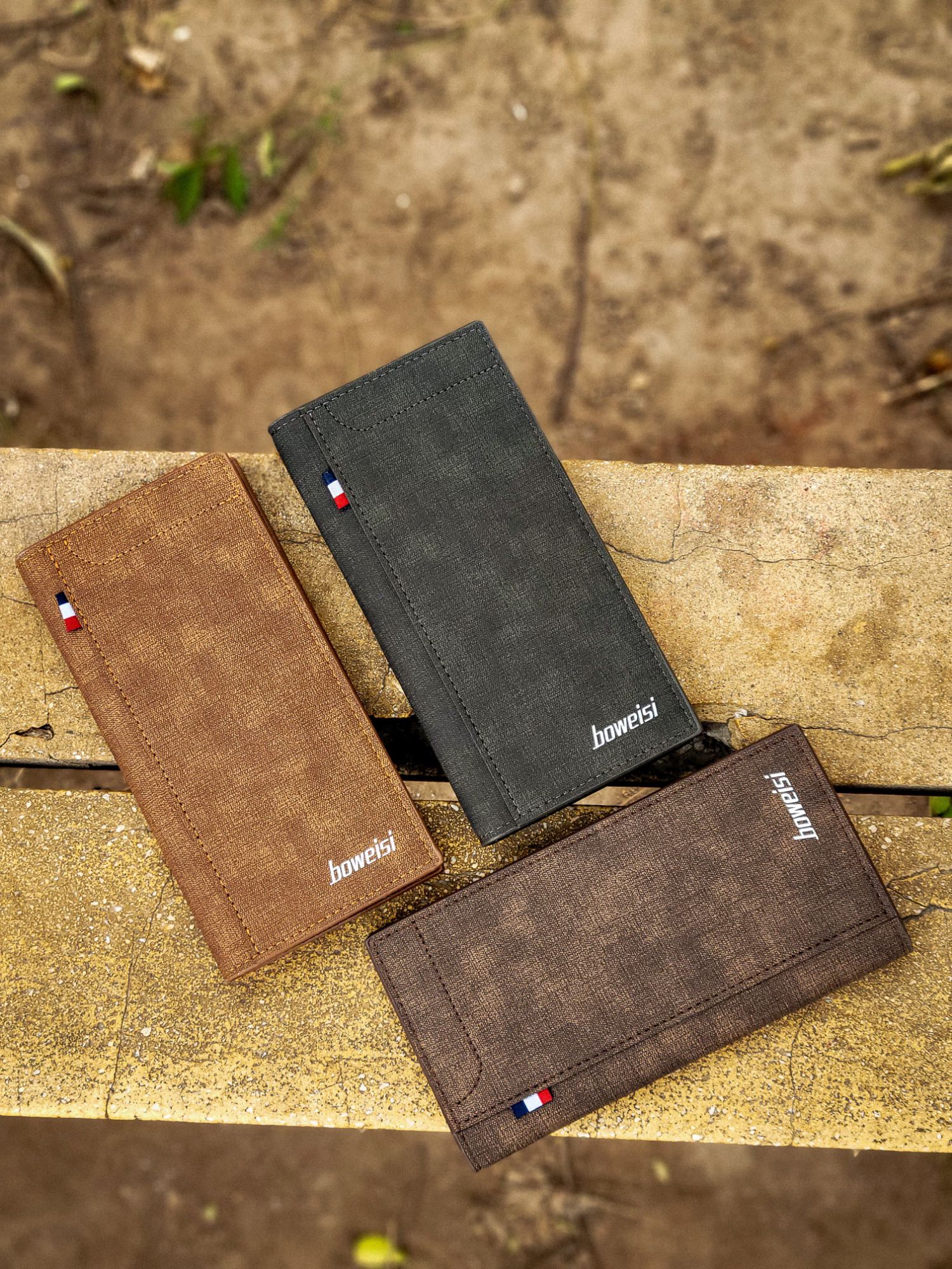Stylish slim long PU leather wallet for men and women -wallet for men
