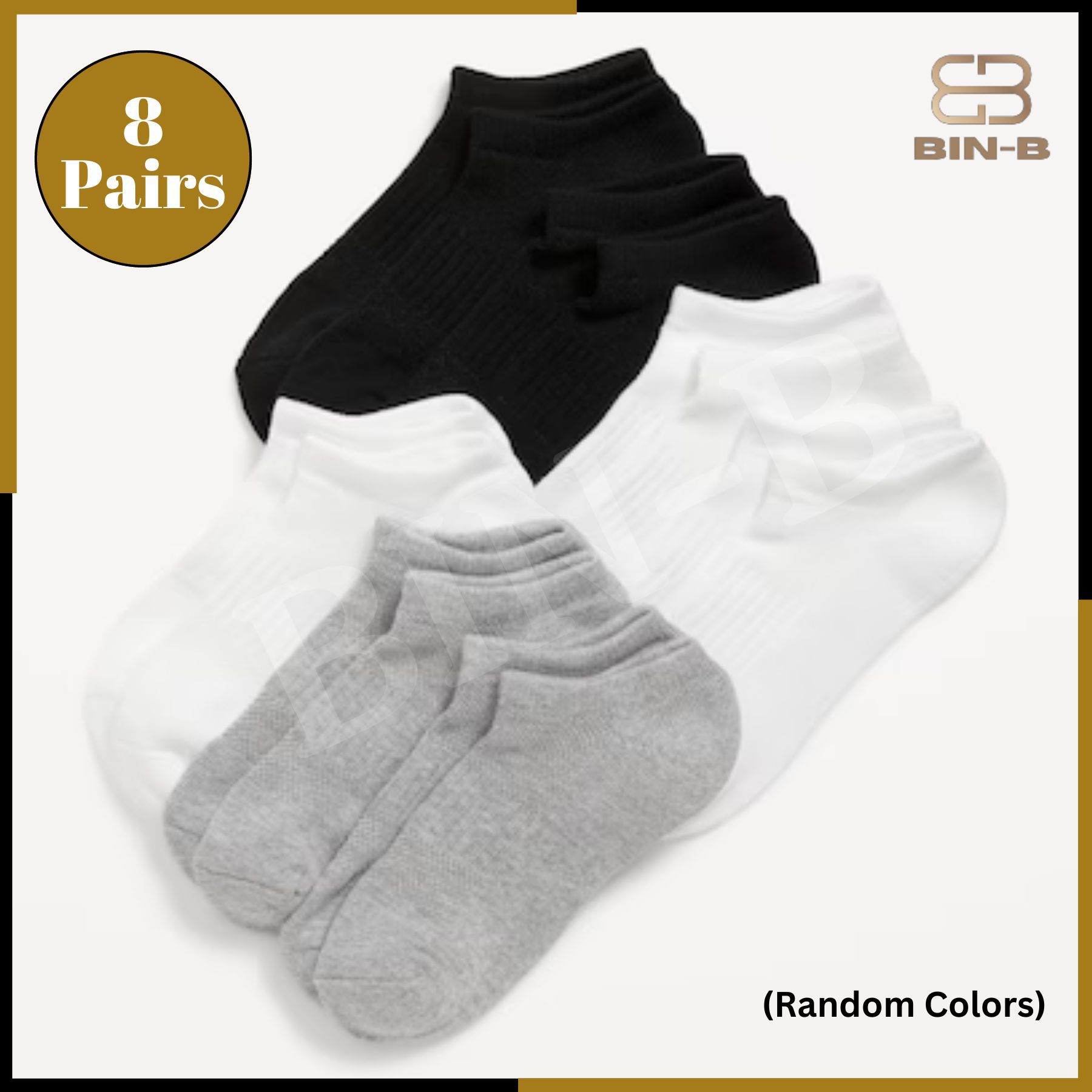 Pack Of 4 Pairs Ankle Socks For Men Women - Random colors