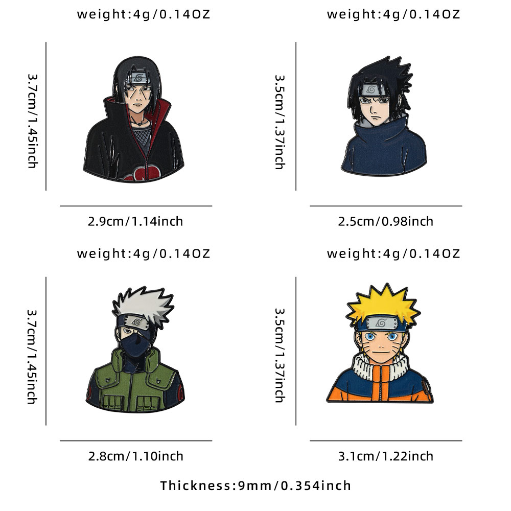 4pcs Anime Figure Enamel Pin Badges Cool Cartoon Brooches For Women Men Cosplay Accessories Fans  Toys For Backpack