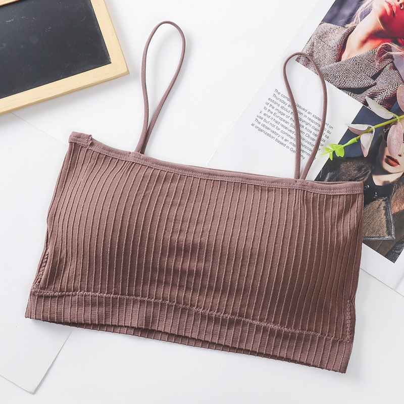 Women Cotton Underwear Tube Top Bra Ladies Thread Bra Comfort Tank Up