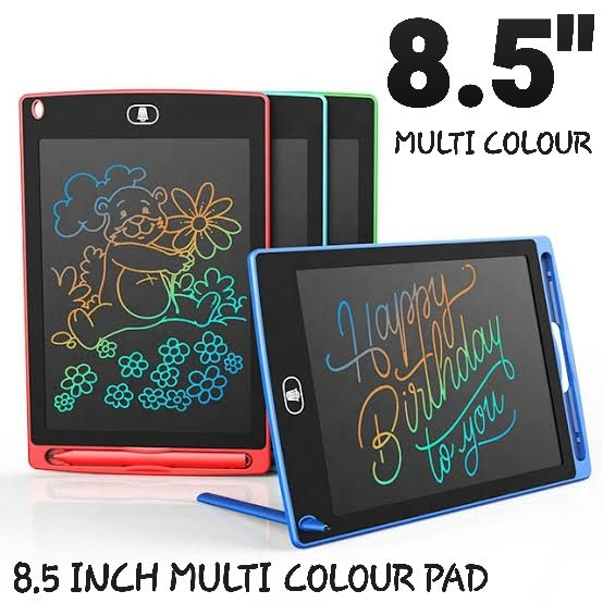 LCD Writing Tablet, drawing tablet with multicolor writing Electronic Slate E-writer Digital Memo Pad Erasable Writing Board Learning Toys, Gadgets For Educational, Daily Life Routine Notebook Purpose for kids 8.5 Inch