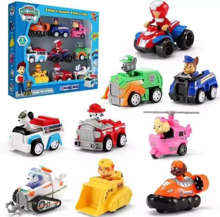 Paw patrol 9 figures action figures set with joints best cartoon charcters