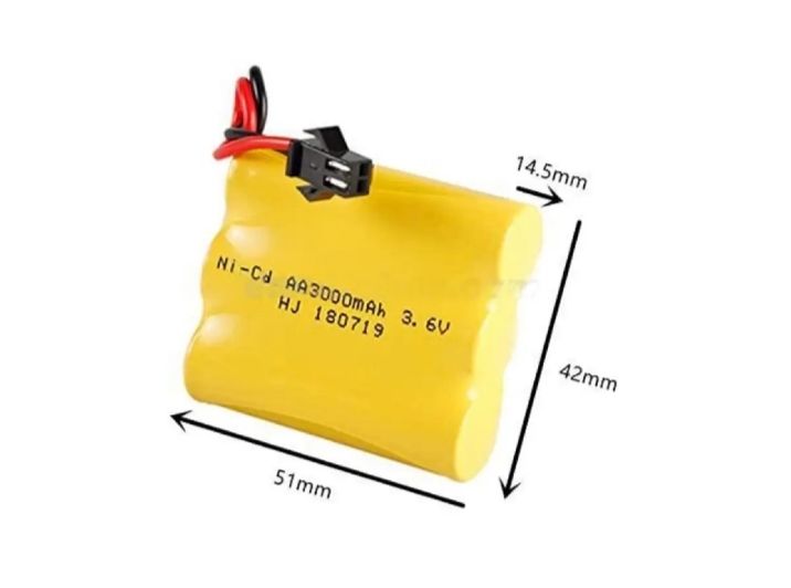 3.6 Volt 3000mAh Ni-CD Rechargeable Batterry Cell(3 X AA 1.2V) for Toys,Drone,DIY,Industrial All Purpose Use (3.6 Volt)