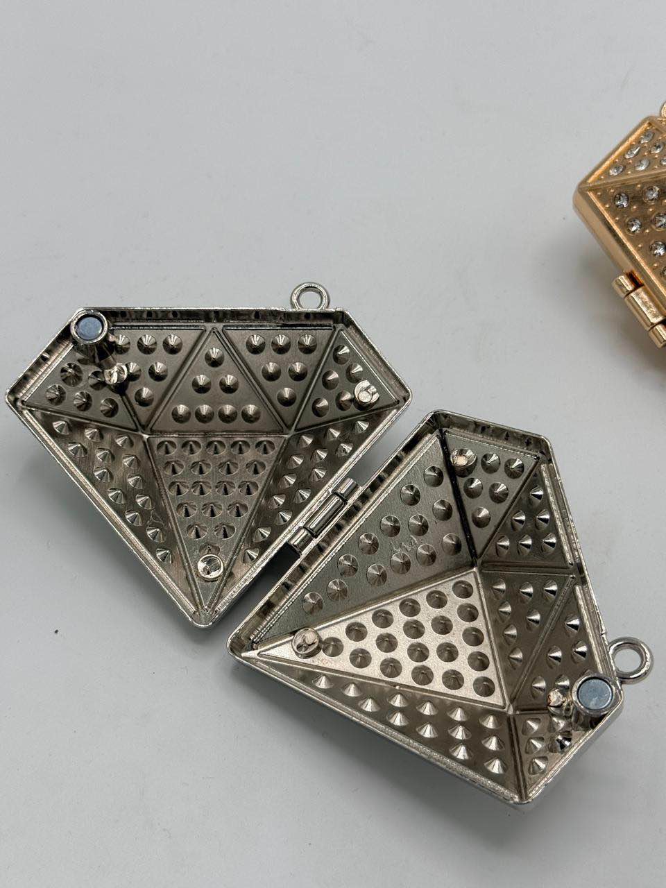 Mini Metallic Diamond Style Clutch with long chain for Women & Girls