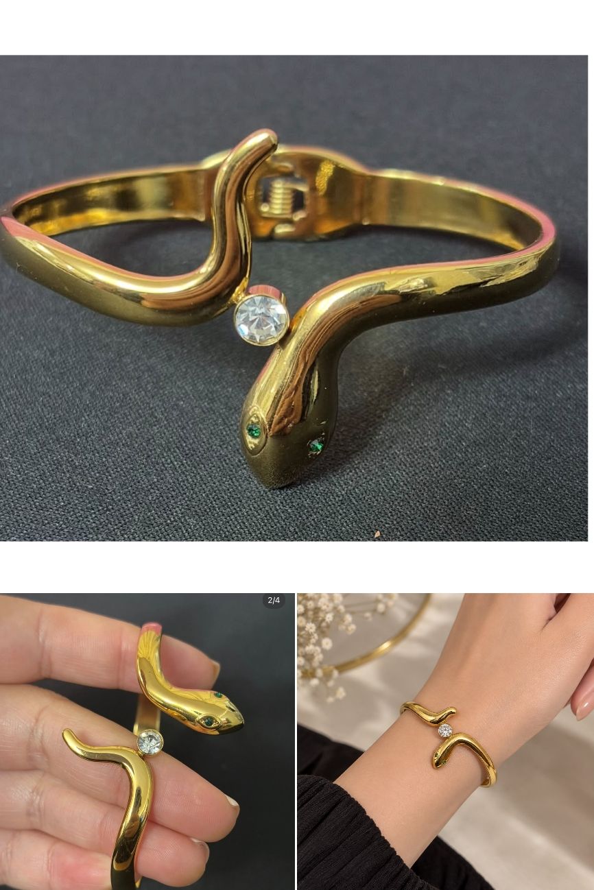 Stainless steel Luxury snake Handcuff bracelet