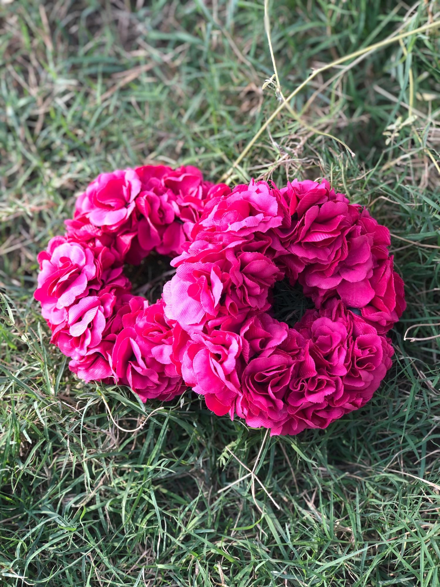 Artificial Flowers Hand Gajra Made with Red Velvet Fabric