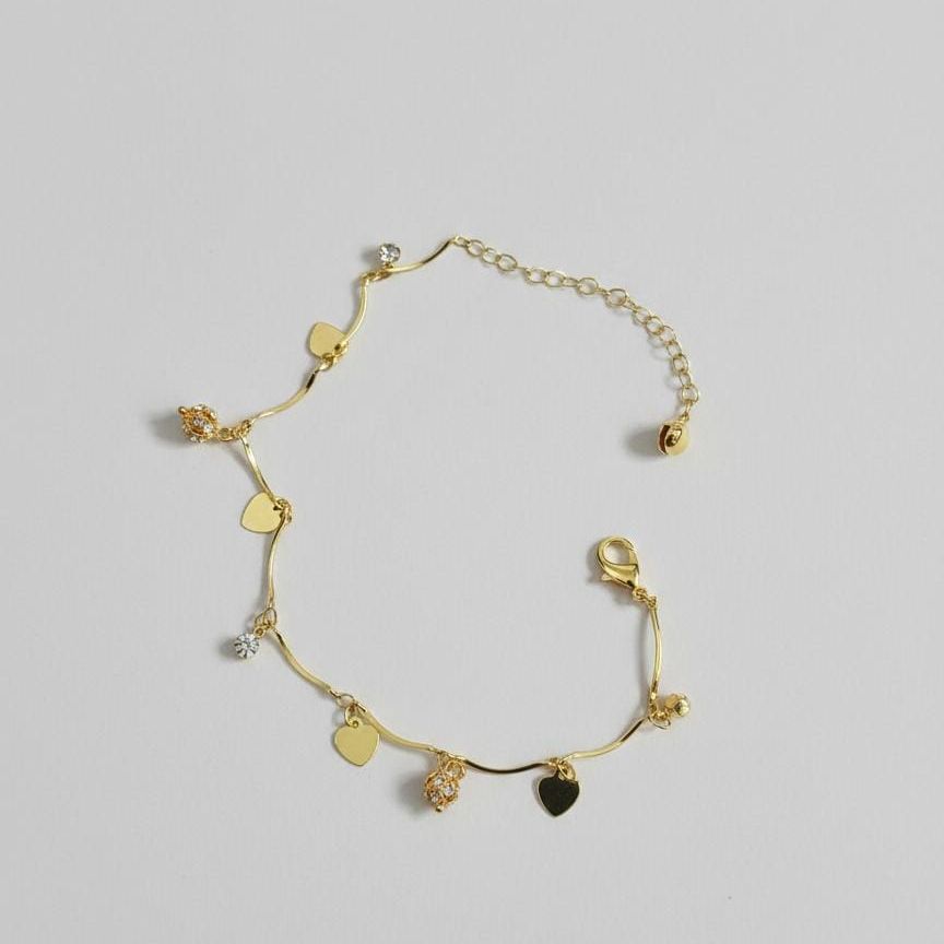 Beautiful Golden Heart charm Anklet Payal friendship bracelet for couples, best friends, girls, Cute Golden Chain Payal Pazeb Anklet Bracelet for Girls Women, Anklet Payal for girl Gold Simple Foot Bracelet