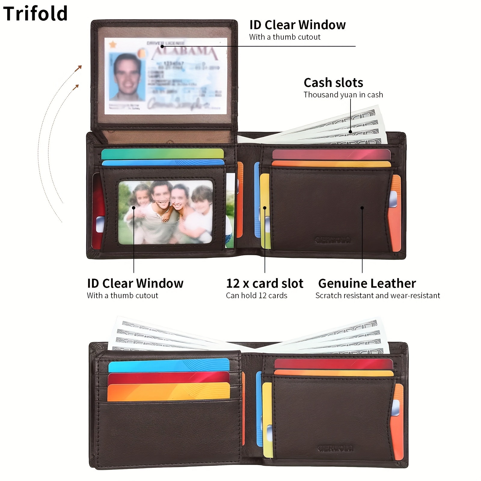 New Small Men's Wallet With Coin Pocket Card Slot Money Clip Dollar Banknote Slim Purse Cash Holder Bag A Metal Clamp