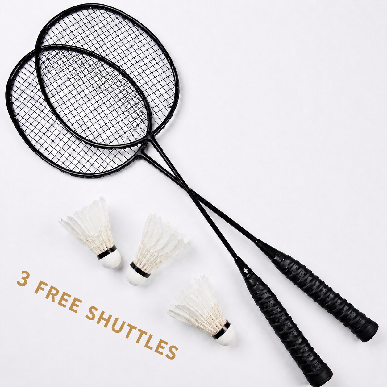 Badminton Racket Combo Pack (2 Rackets + 3 Free Shuttle) – High Quality Sports Set for Kids & Adults