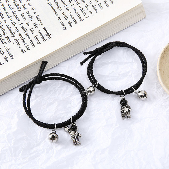 Astronaut Magnetic Bracelet Magnet Attract Couple Bracelets Women girl and Men Braided Rope Wrist Chain Spaceman Lover Jewelry Bracelets for party wear