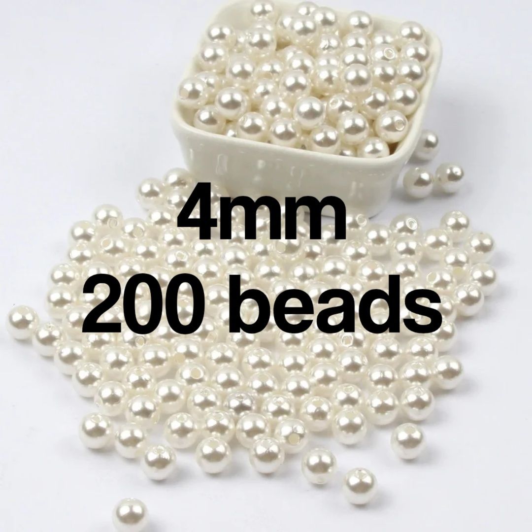 White beige pearl beads for jewelry making DIY accessories 4mm/ 6mm/ 8mm/ 10mm
