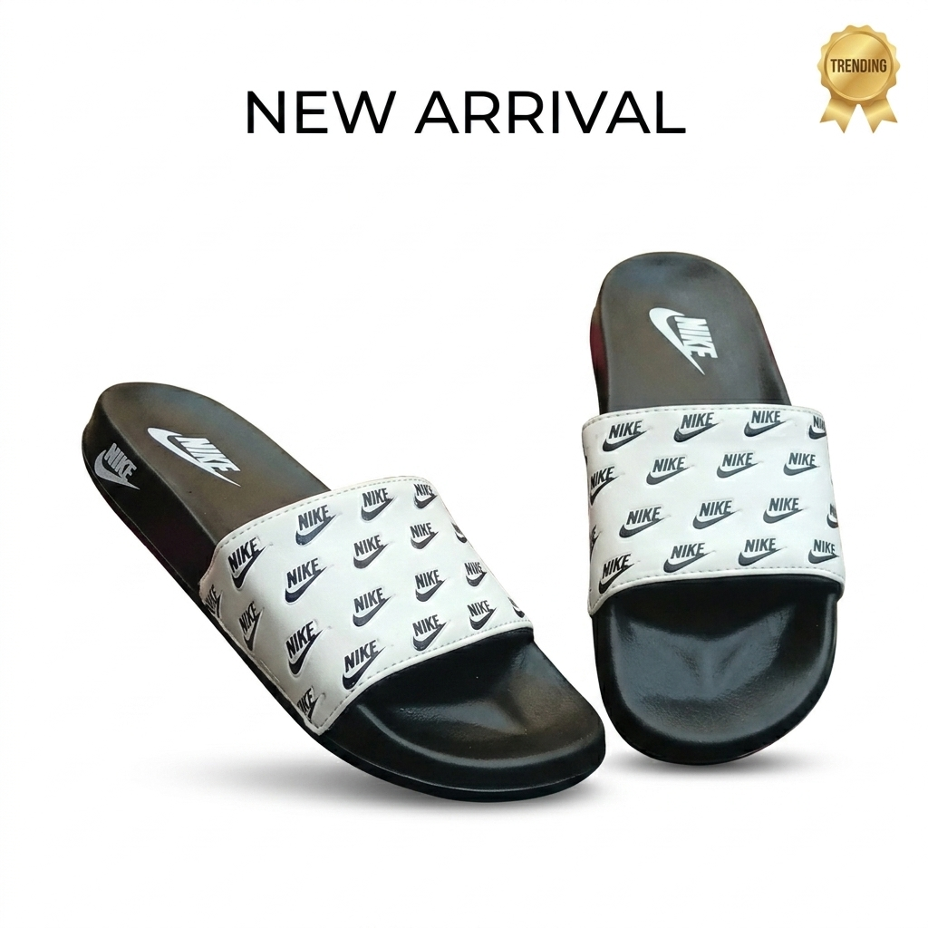 Slides Slippers Men & Boys - Premium Quality Printed Casual Slippers - New Arrival 2026 - Soft Comfortable & Lightweight Summer Sandals - Non-Slip Fashion Flip Flops for Indoor & Outdoor Wear - High-End Luxury Look Slides - Available in 4 Stylish Colors