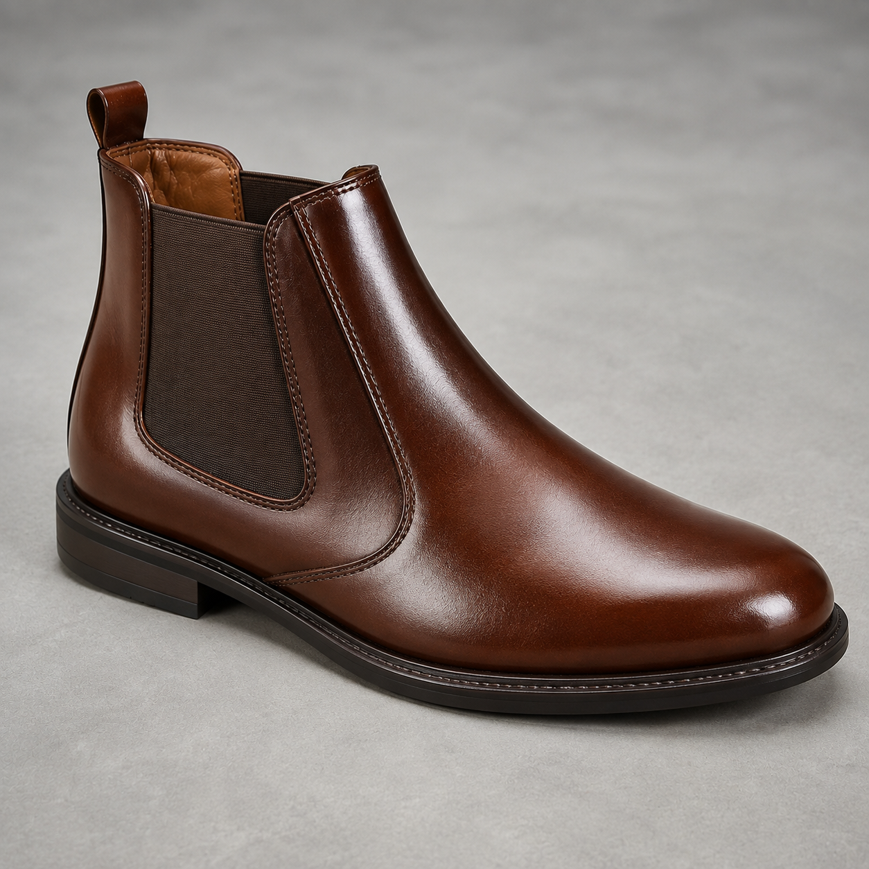 Smart Shoes Men's Chelsea Boots Formal Ankle Boots Brown Leather Slip On Office Casual Shoes