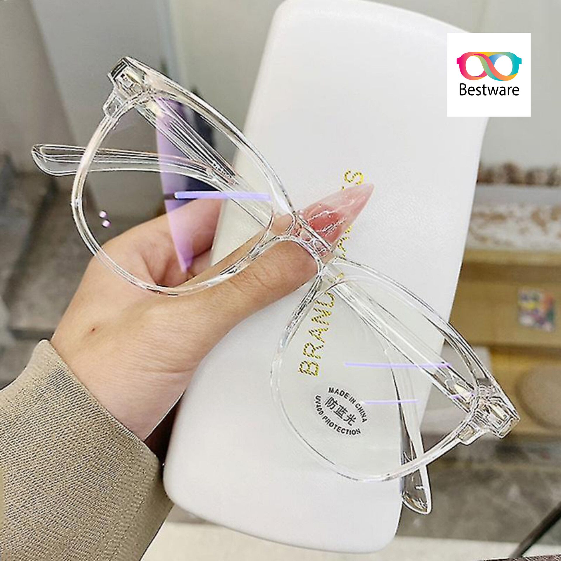Transparent anti glare Screen protection glasses for Men/Women.Computer glasses-Best for Computer and Mobile User-