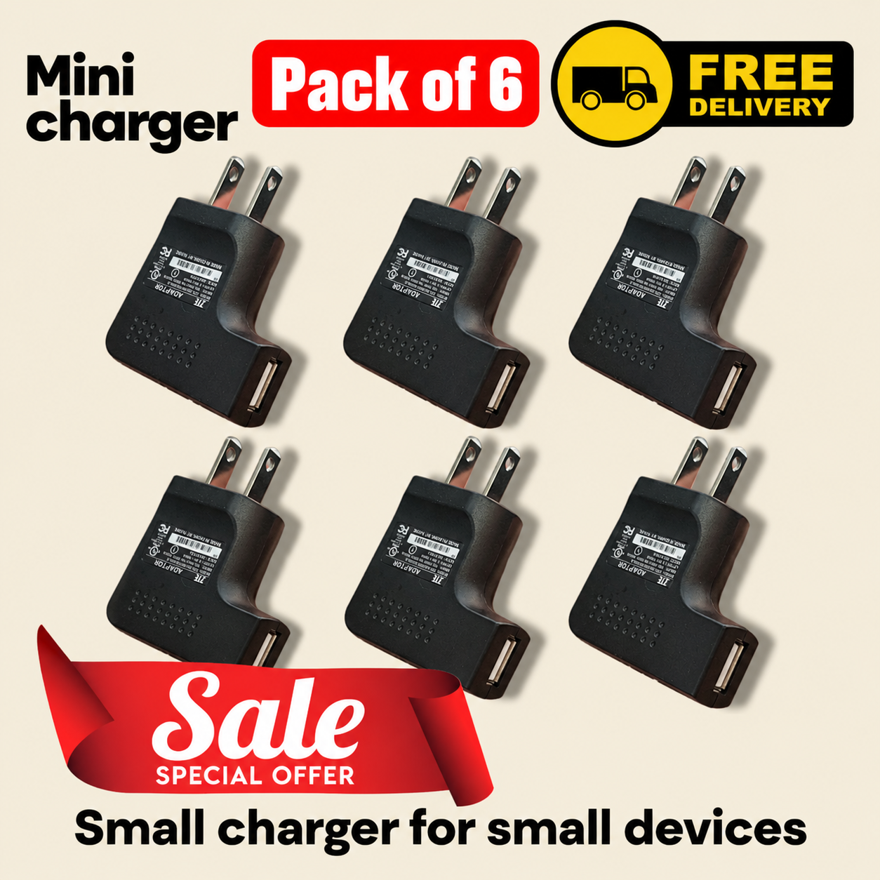 Mini Chargers for Mobile Phones, Keypad Mobiles, Earbuds and Bluetooth Devices
