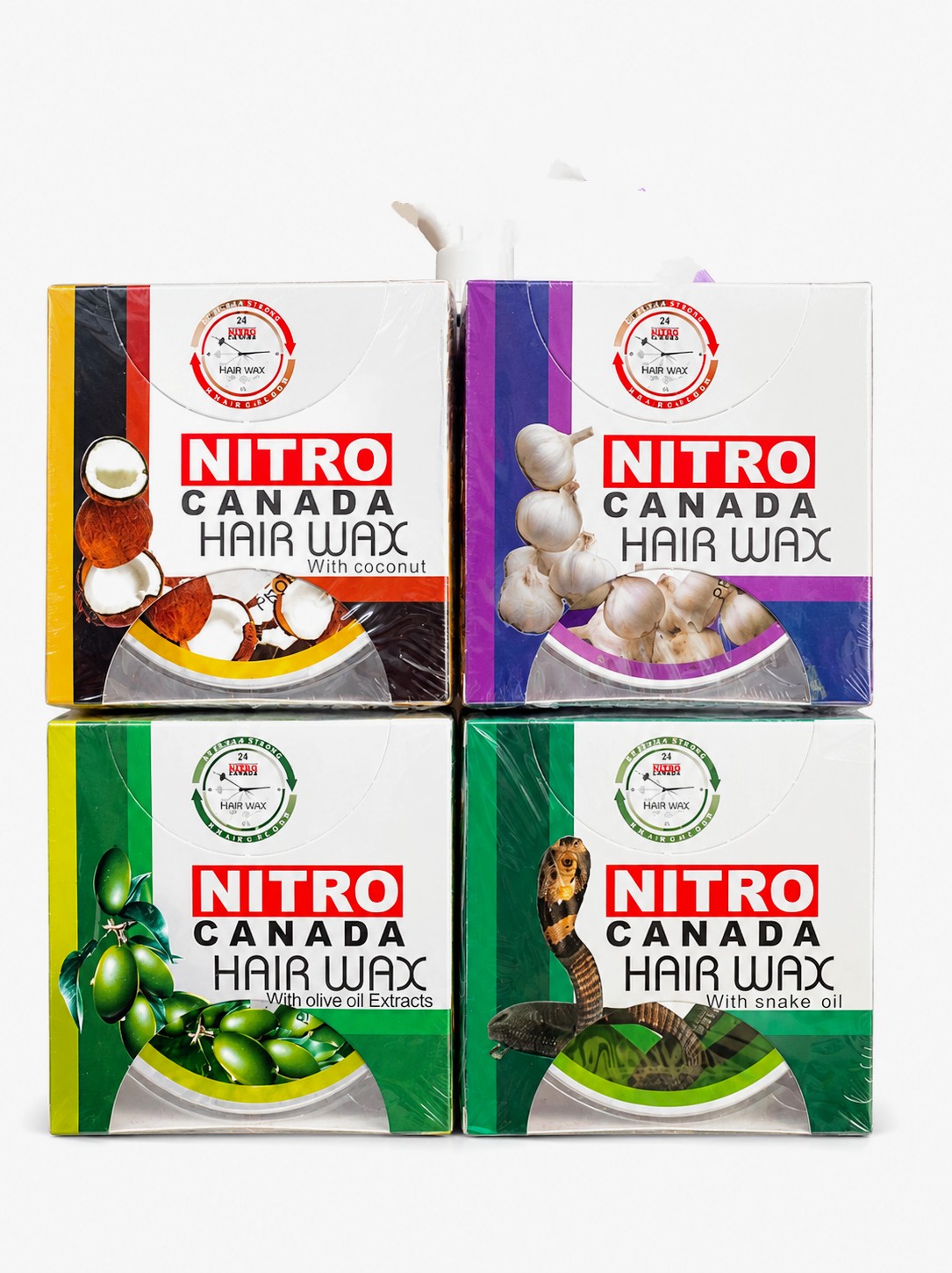 Nitro Canada Hair Wax Strong Hold Styling Wax Coconut Garlic Olive Snake Oil 150g
