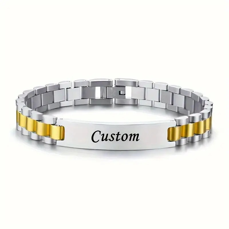 Customized Bracelet for Men and Women Stainless Steel Personalized Name Bracelet Fashion Style Multiple Colors