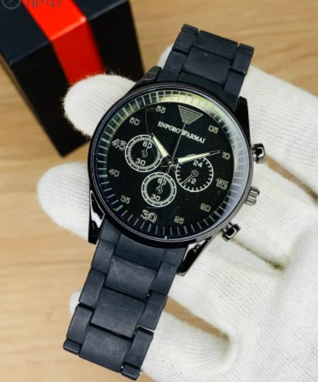 MEN'S STAINLESS  FASHION WATCH -STYLISH RUBBER CHAIN WATCH FOR MEN AND BOYS -LUXURY HIGH QUALITY  CHRONGRAPH WATCH FOR MEN /BOYS-MENS PREMIUM  QUALITY  CASUAL WEAR WATCH