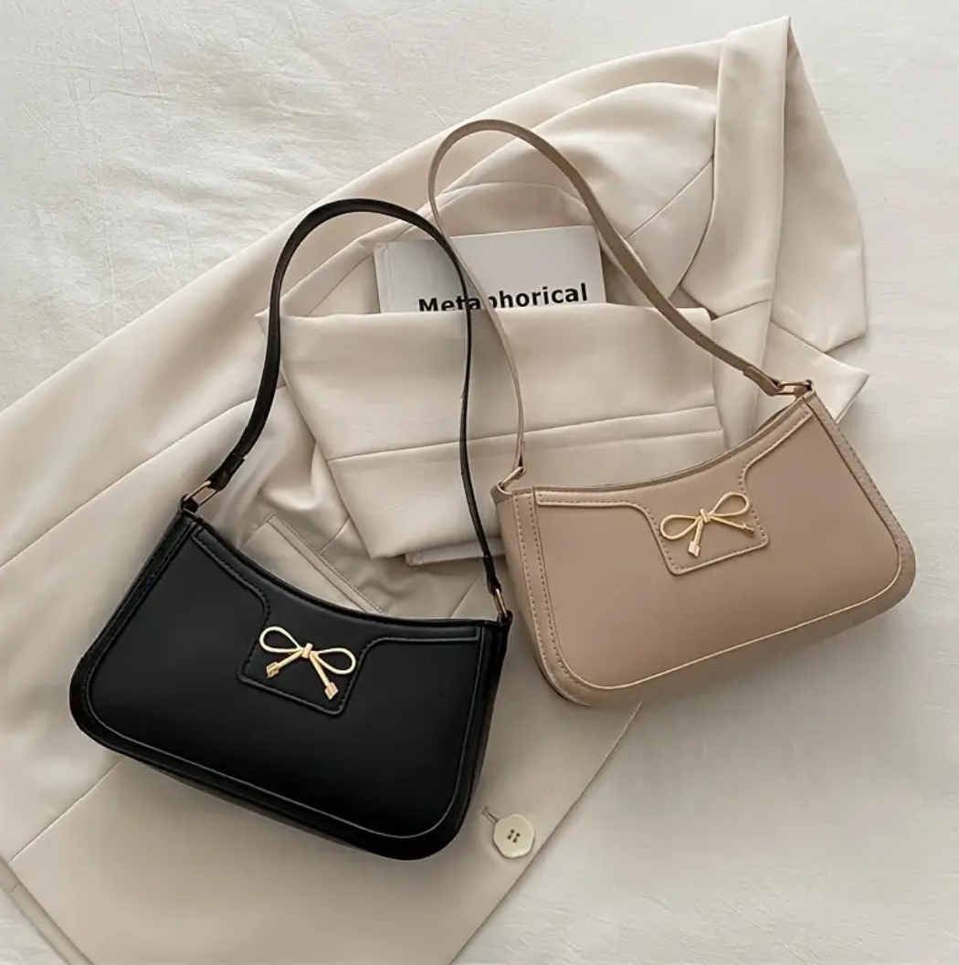Fashion Black Synthetic Leather Summer Shoulder Bag for Women – Tote Crossbody Handbag