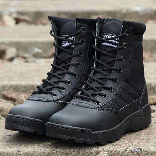 Military Combat Swat Shoes / Boots Men Breathable Special Forces Hiking Army Shoes Lightweight Outdoor Training Non-Slip Tactical Patrol Shoes, Black Long Shoes Cheap price Discount