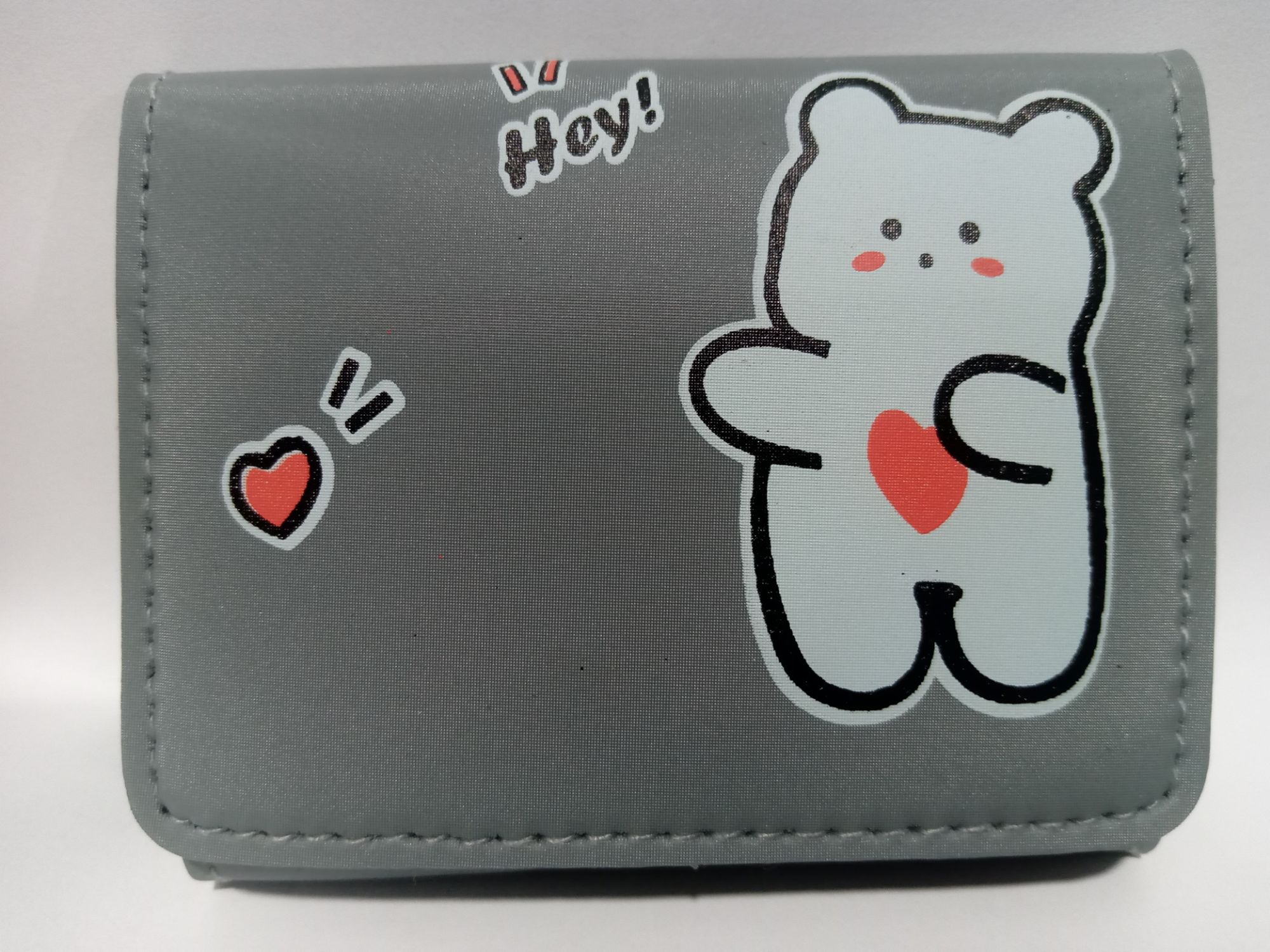 Cute Women Wallet Multi Card Slots Three Fold Lightweight Card Holder Bag For Girls Students Casual Use