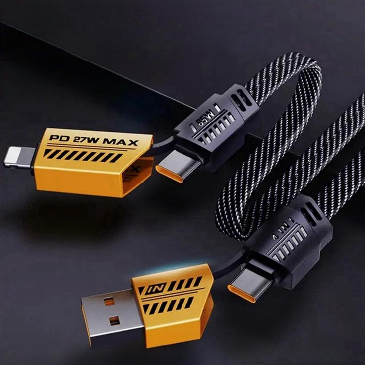 Usb To Type C Pd Charging Cable Nylon Braided C To C C To Lightning Usb A To C And Usb A To Lightning Durable Design Fast Charging And Data Sync For Multiple Devices 4 in 1 65 Watt