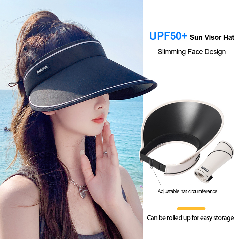 Uv Protection Sun Visor Hat For Women Wide Brim Foldable Beach Cap Cycling Hiking Beach Cycling Outdoor Travel Hat