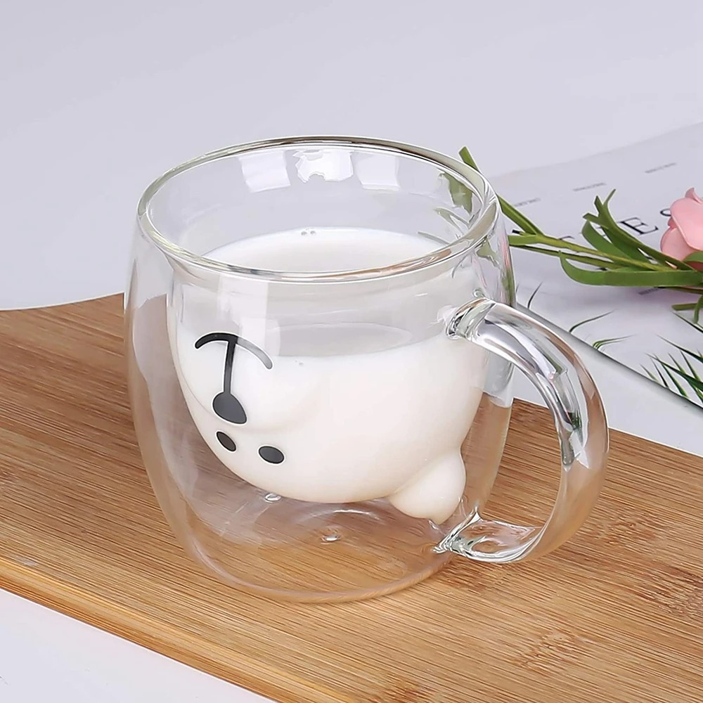 250Ml Cute Bear Double-Layer Coffee Mug