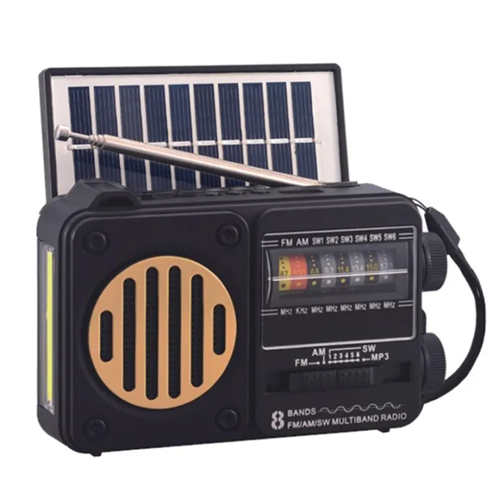 MINI Radio with Solar Pocket FM AM SW Radios Receiver Built-in Speaker Wireless Bluetooth Music Player with LED Light,A
.