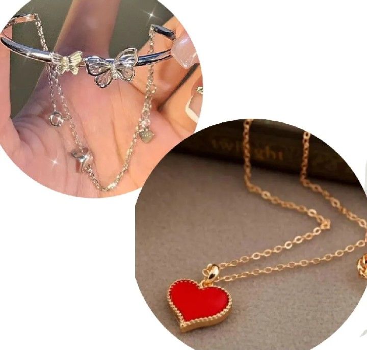 New Fashion Butter flies Design silver color 2 layers chain with bangles bracelet