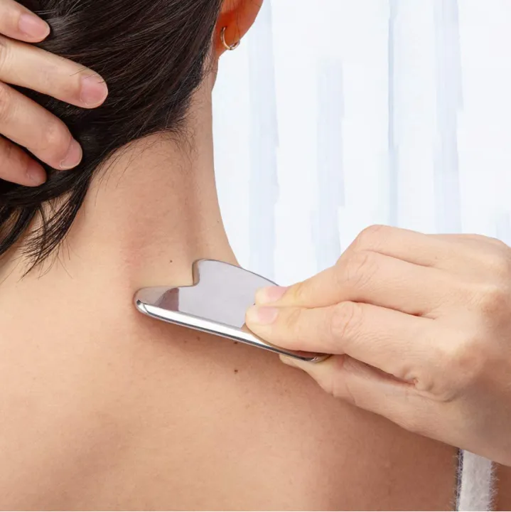 Stainless Steel Gua Sha Facial Tool – Anti-Aging Metal Scraper for Skin Tightening & Puffiness Reduction
