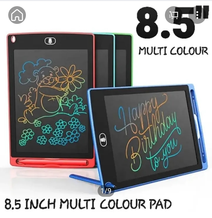 City Toy Shop MULTI  COULOR LCD Writing Tablet Electronic Slate E-writer Digital Memo Pad Erasable Writing Board Learning Toys And Gadgets For Educational And Daily Life Routine Notebook Purpose - 8.5 Inch
