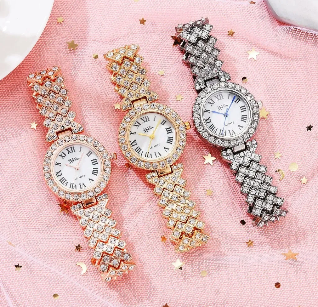 Luxury Rhinestone Watches with Bracelet for women Fashion with beautiful stone Bracelet