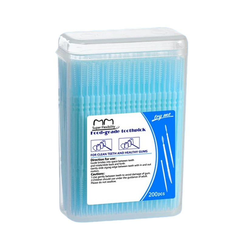 200pcs/box Boxed Toothpick Brush Portable Plastic Toothpick Disposable Household Gap Brush Pick Toothpick