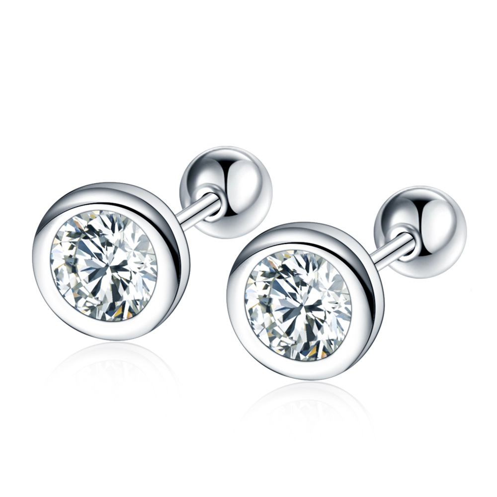 925 Sterling Silver Brilliant Love Stud Earrings for Women Girl Ear Studs Fine Jewelry Fashion Luxury Anniversary