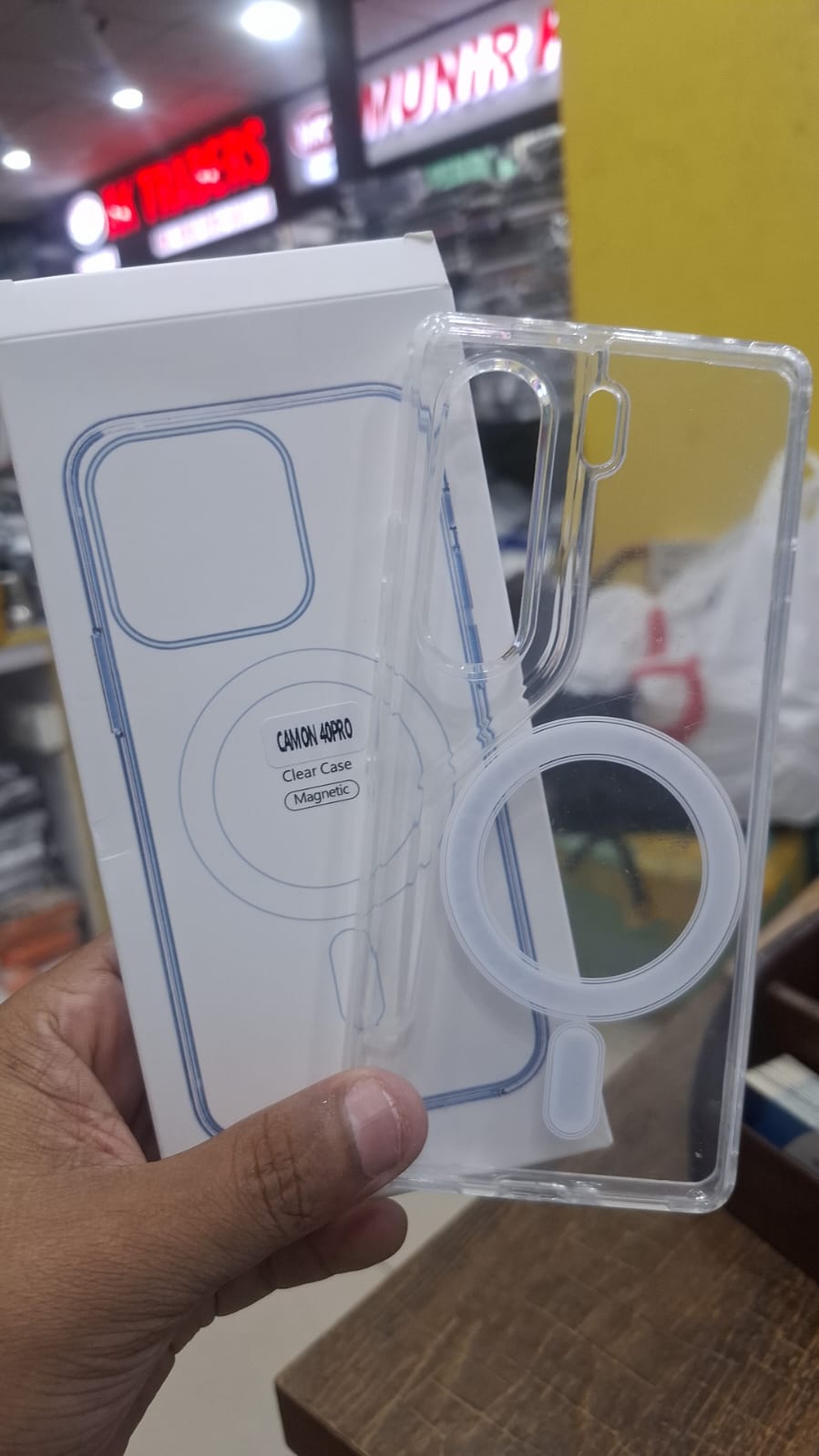 Clear Magnetic Wireless Charging Case Compatible with techno camon 40pro- Shockproof Back Cover
