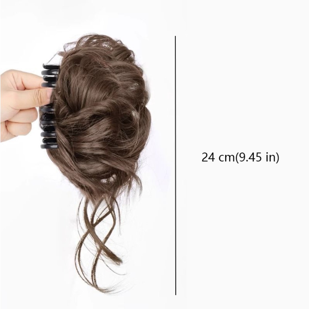 New Synthetic Hair Bun Claw Clip Natural Fluffy Bun Head Wig Brown Black Curly Hair Hairpiece Hair Accessories
