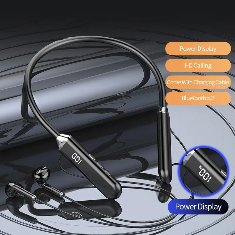 Waterproof Sports Neckbands Wireless Earbuds: Bluetooth 5.0 Hi-Fi In-Ear Headphones