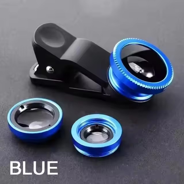 3in1 Fisheye Wide Angle Micro Camera Lens for iPhone  Redmi 3in1 Zoom Fish Eye Len on Smartphone Lenses with Phone Clip
