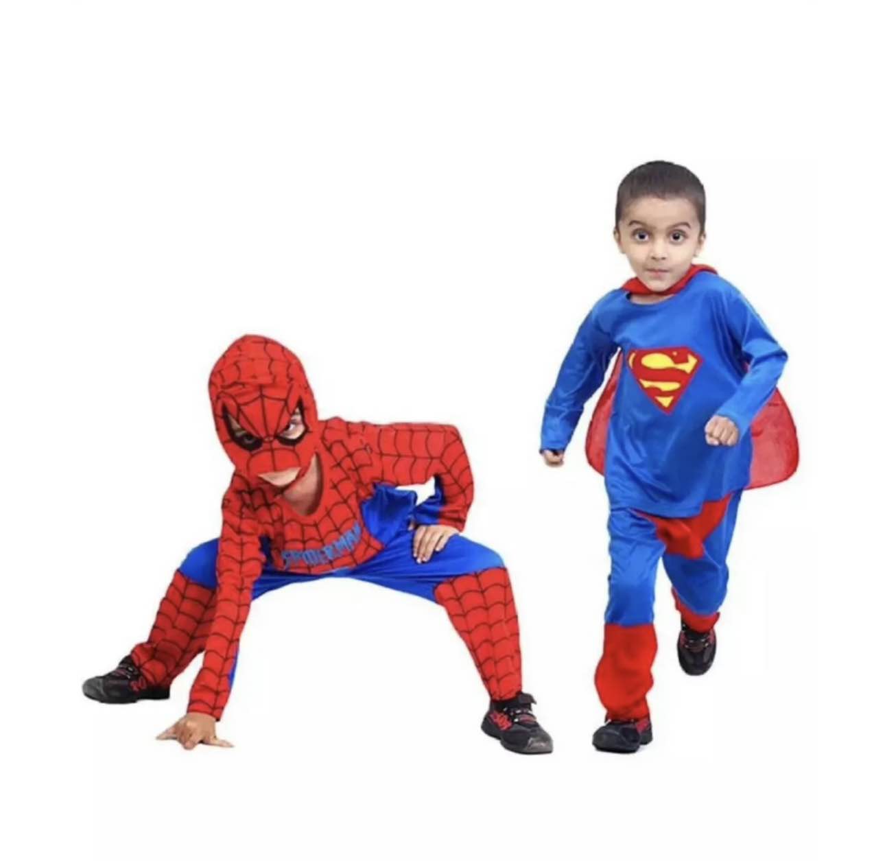Pack Of 2 Superhero Costumes ( Superman and Spiderman )