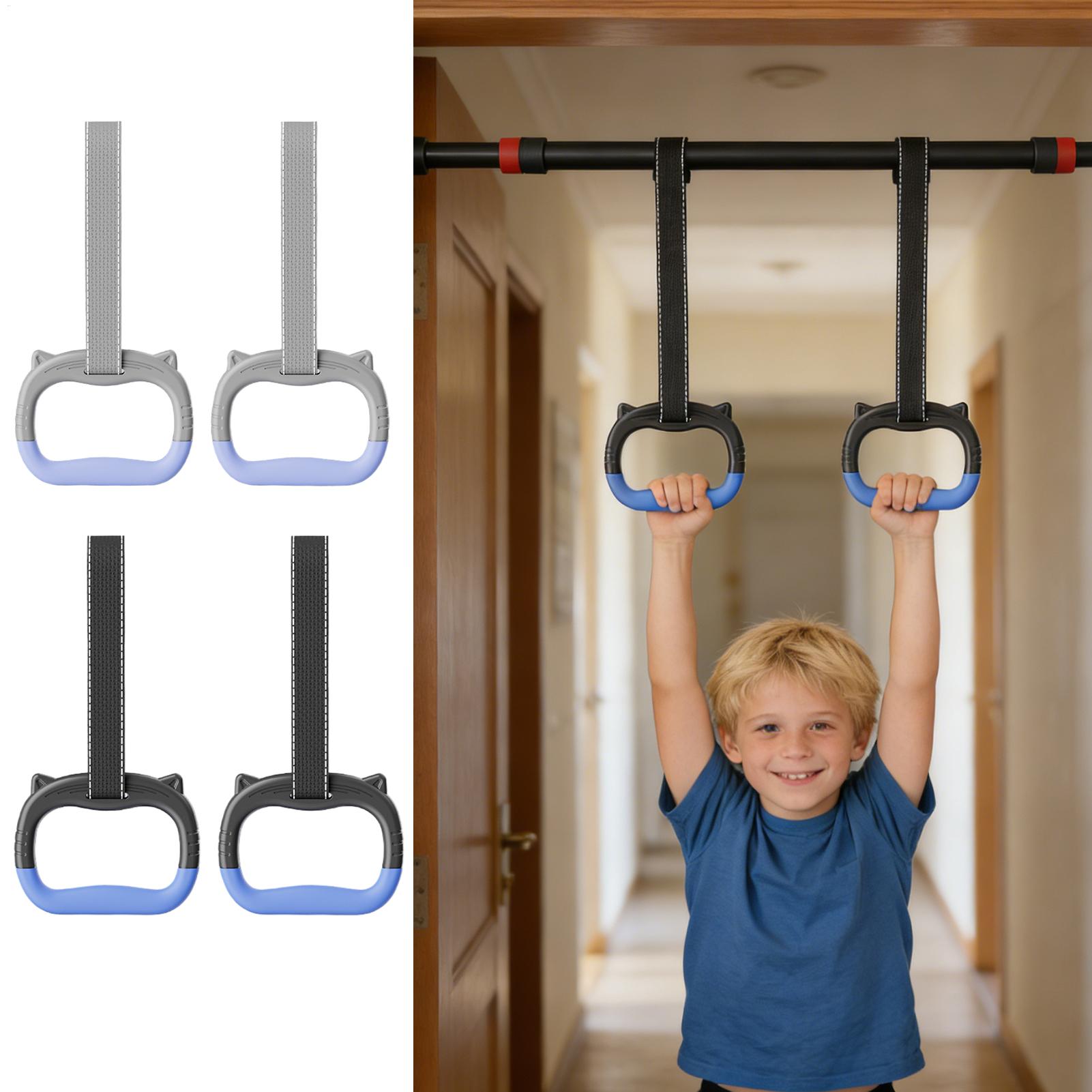 Gymnastics Rings for Kids Horizontal Bar Adjustable Hanging Straps for Indoor Pull-Up Hammock Play Children Fitness Strength Tra