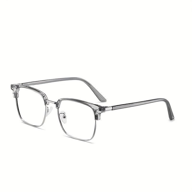 Anti blue light glasses for men and women, retro half frame eyebrow glasses frame, classic flat lens