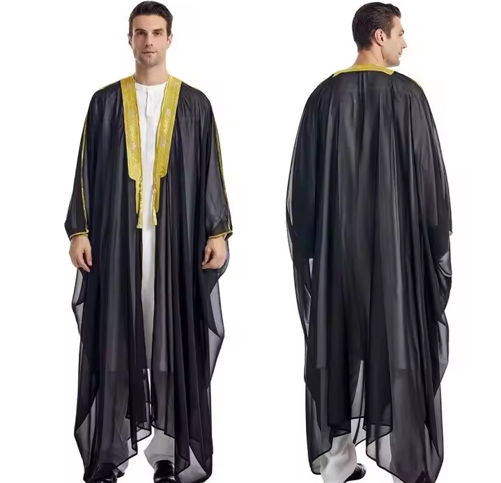 Men Muslim Chiffon Bat Sleeve Cardigan Robe
Islamic Arab Open Front Jubba Thobe Turkey
Dubai Casual Caftan Dress