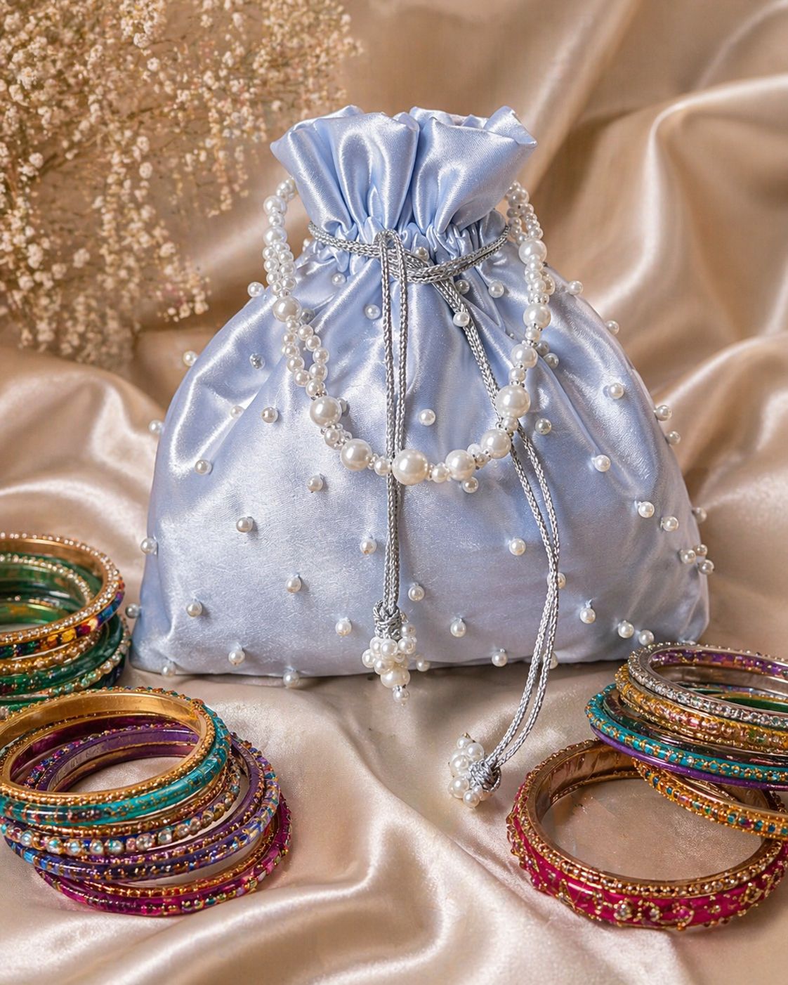 Fancy Embroidered clutch/Potli bag for Wedding,Parties traditional Potli gol bag handmade gotta work