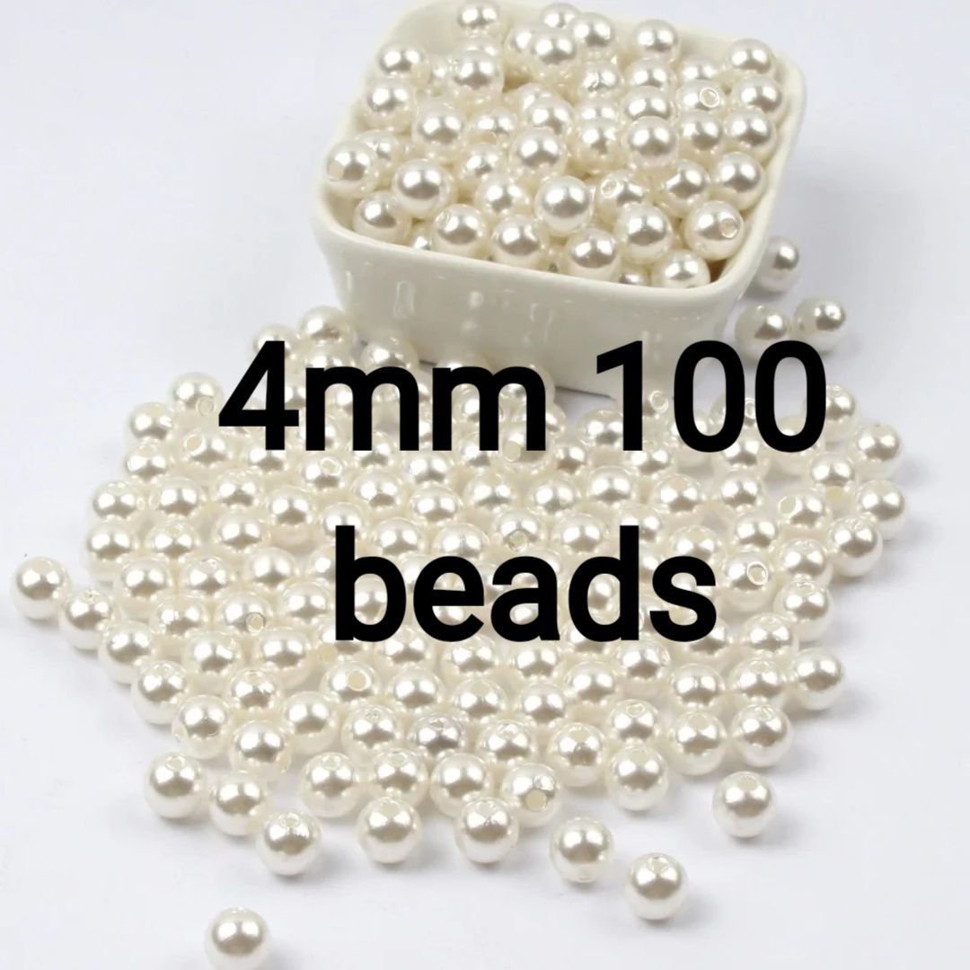 White beige pearl beads for jewelry making DIY accessories 4mm/ 6mm/ 8mm/ 10mm