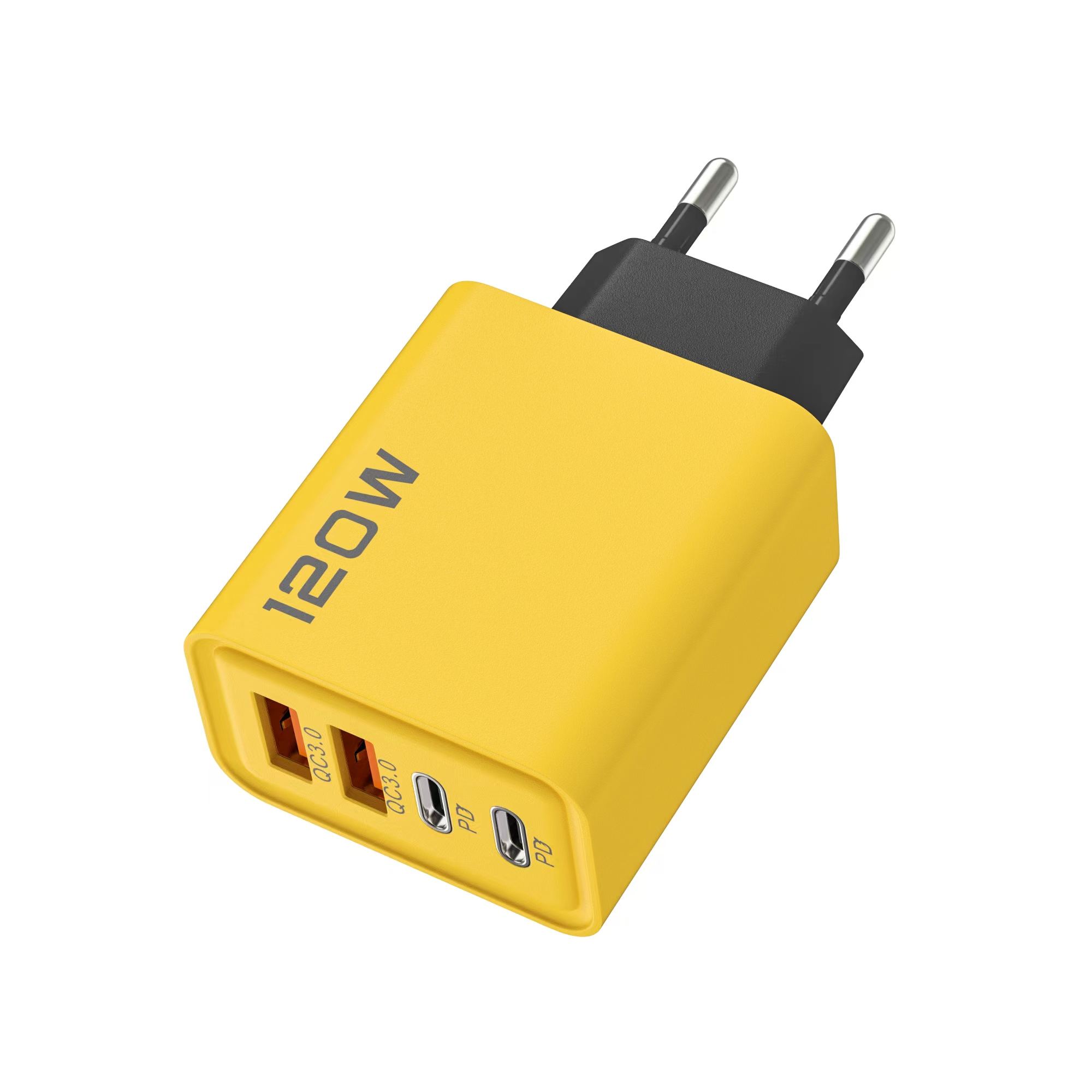 Ultra-Fast Dual PD + 2 USB Ports Power Adapter – Charge 2 Devices Simultaneously”
