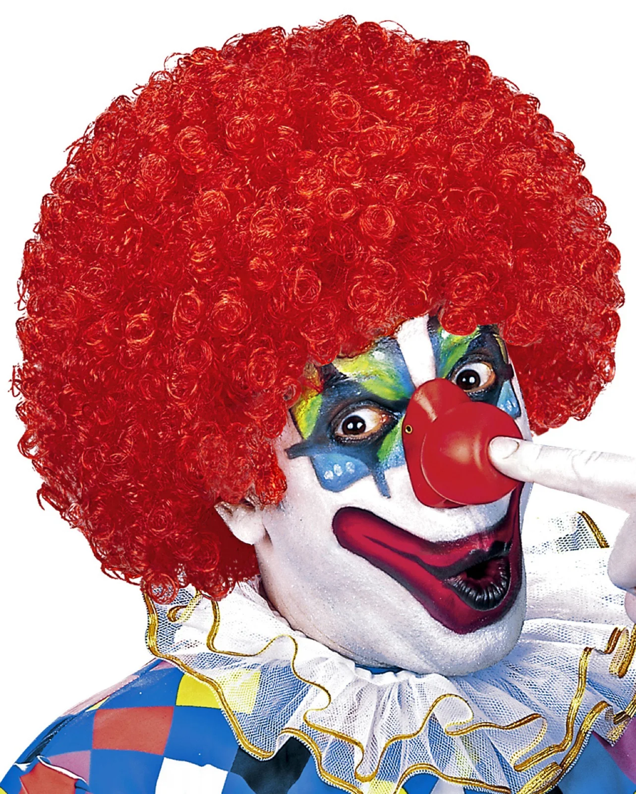 Clown wig for kids with rubber nose