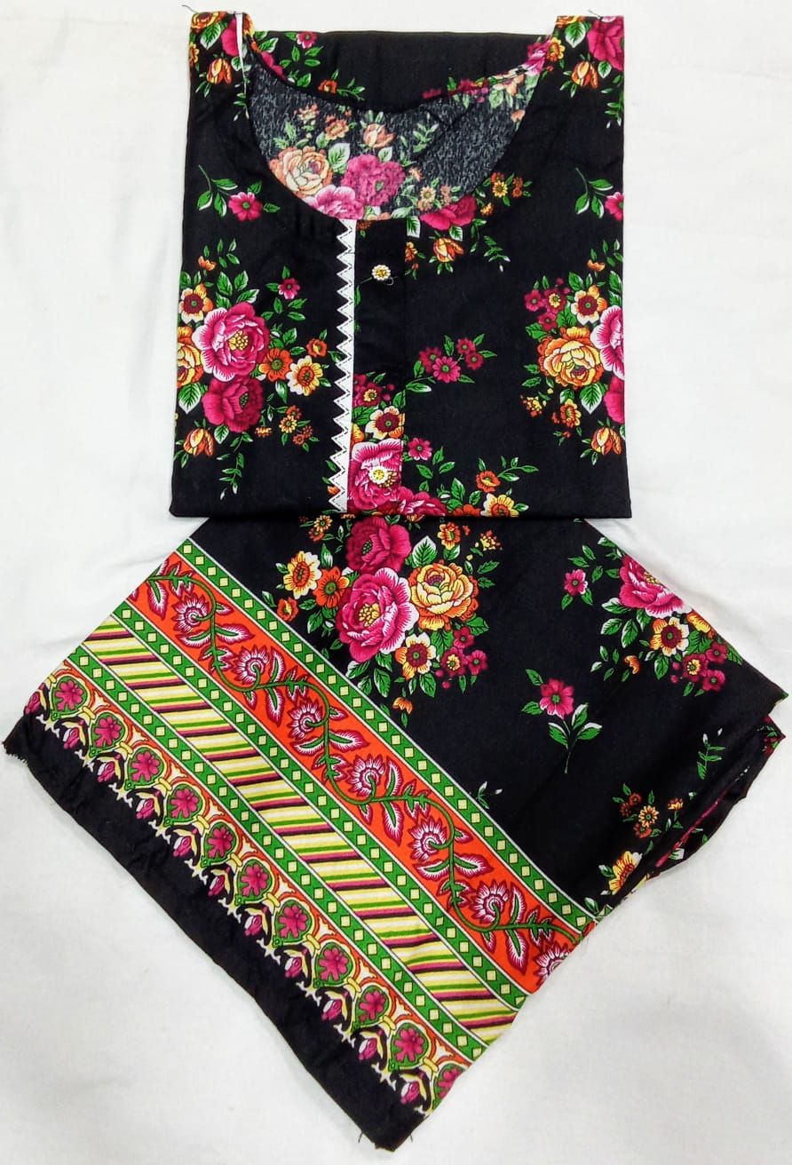 Cotton 2 piece suit new latest design fabric soft Lawn cotton random colour