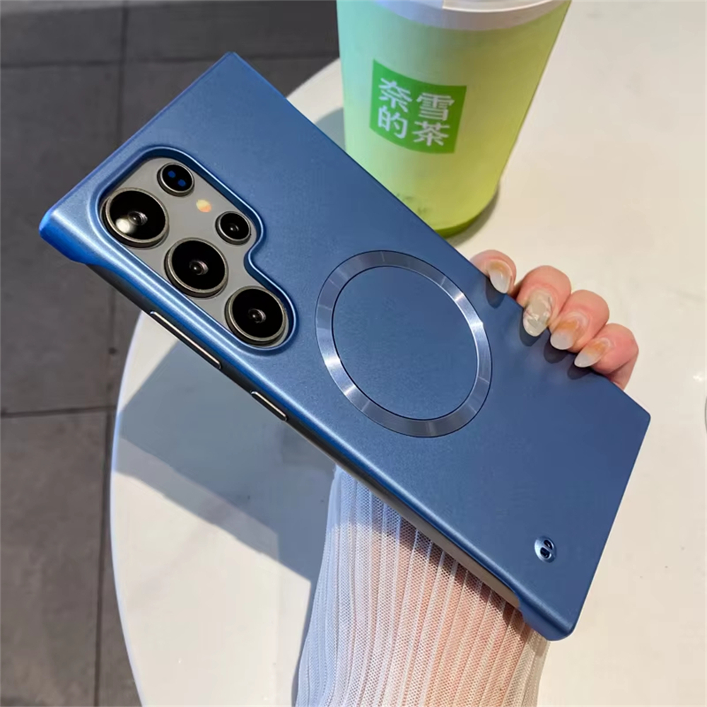 For Magsafe Ultra Thin Frameless Magnetic Phone Cases For   S26 S25 S24 S23 S22 Ultra Plus FE Hard PC Matte Cover