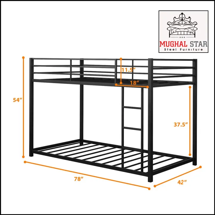 Twin Bunk Bed, Bunk Bed, 2 Story Bunk Bed, Mughal Star Steel Furniture(Customized)